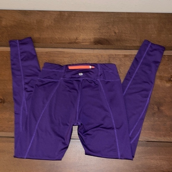 Layers 8 QWICK DRY Purple & Orange Detail Leggings Sz. S - Picture 6 of 17